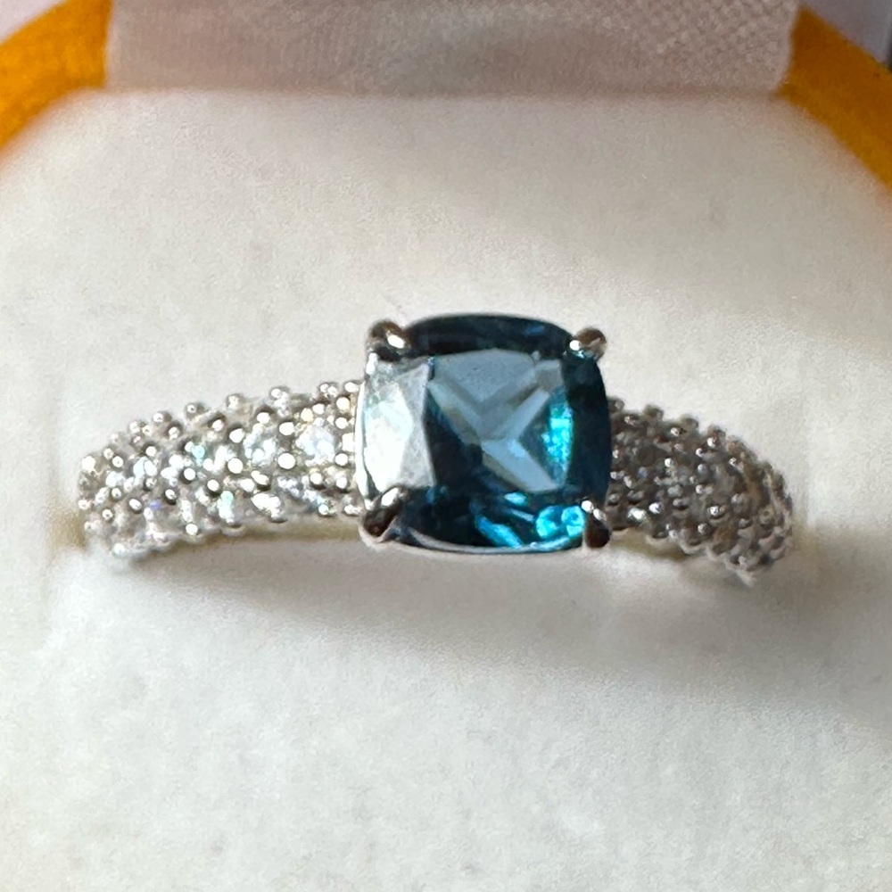 Lab Created London Blue Topaz on .925 Solid Sterling Silver